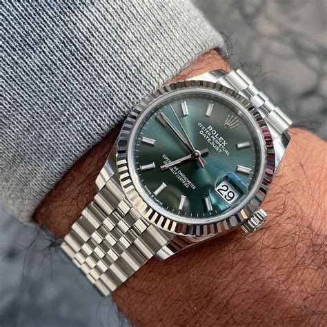 rolex 36mm datejust green dial|rolex datejust 41mm for sale.